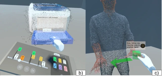 Volumivive's published authoring and interaction interfaces for adding interactive areas to volumetric video.